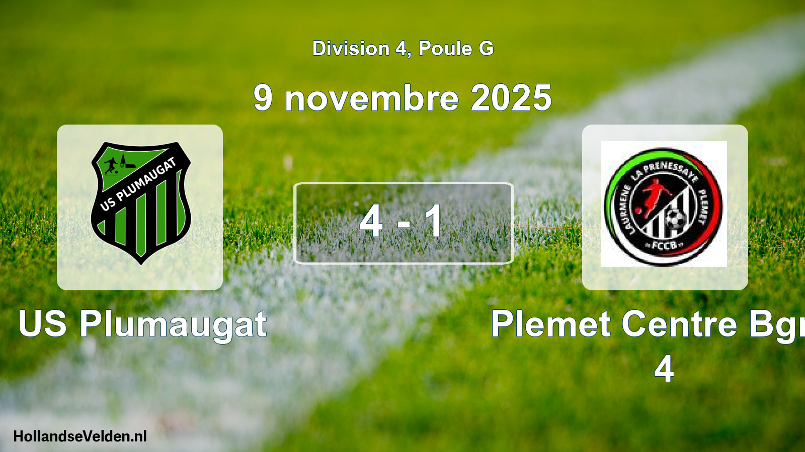 Match joué: US Plumaugat - Plemet Centre Bgne 4 4 - 1 (9 novembre 2025)