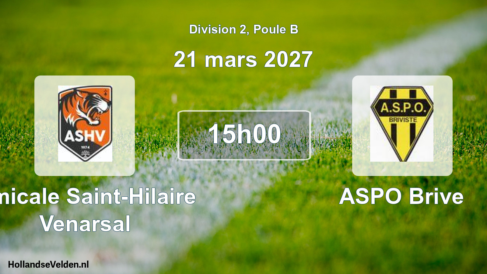 Match programmé: Amicale Saint-Hilaire Venarsal - ASPO Brive (21 mars 2027)