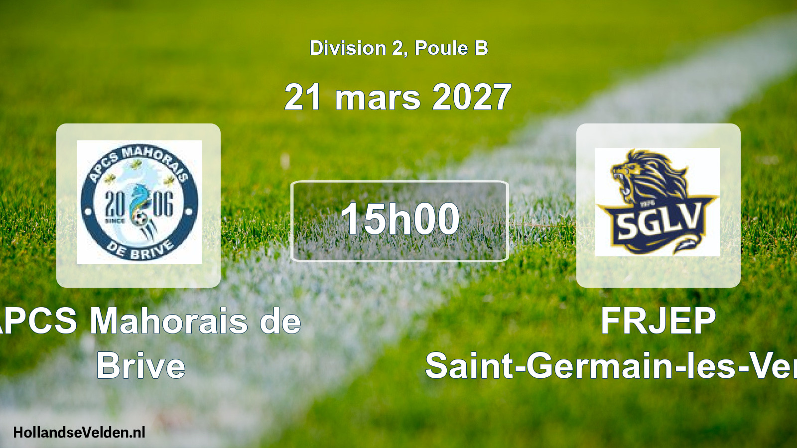 Match programmé: APCS Mahorais de Brive - FRJEP Saint-Germain-les-Vergnes (21 mars 2027)