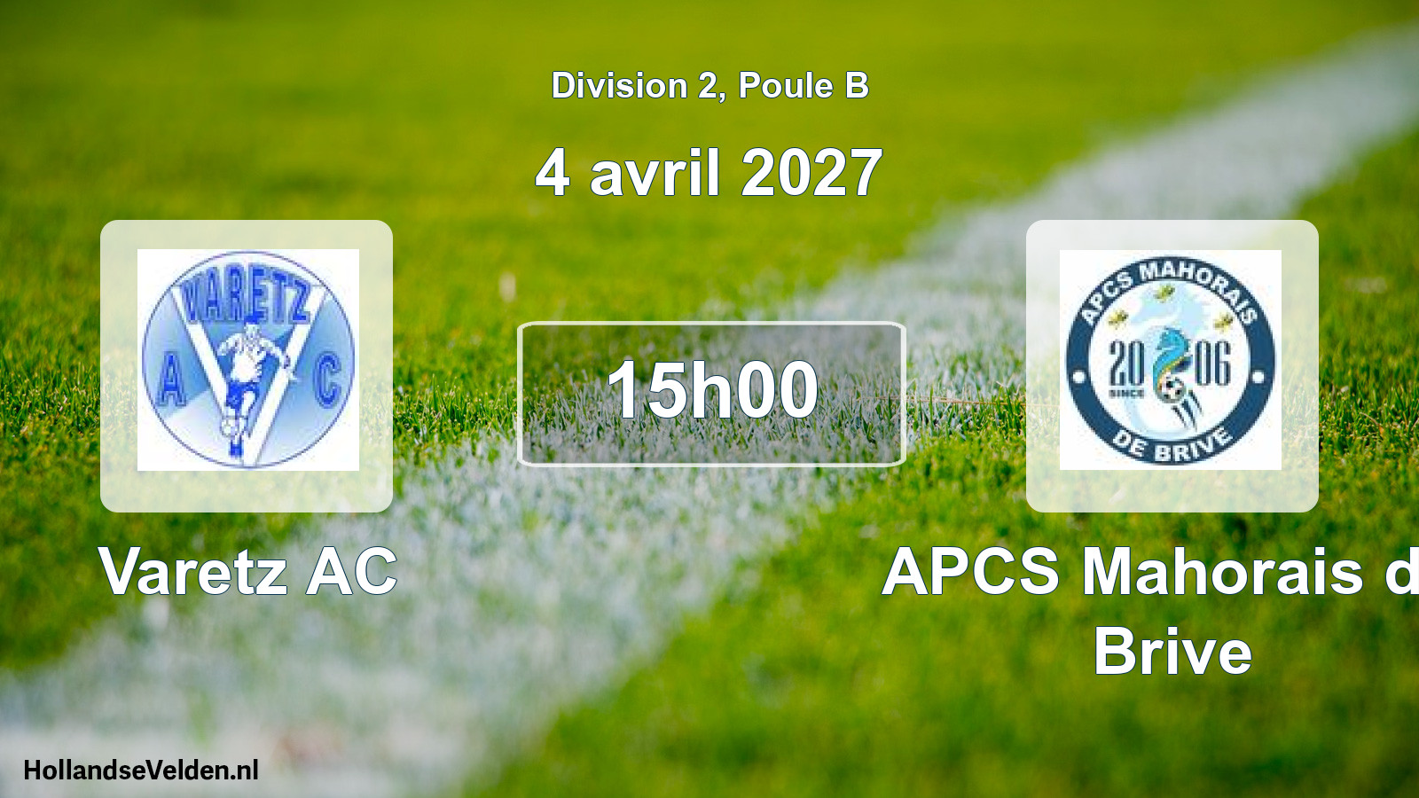 Geplande wedstrijd: Varetz AC - APCS Mahorais de Brive (4 april 2027)