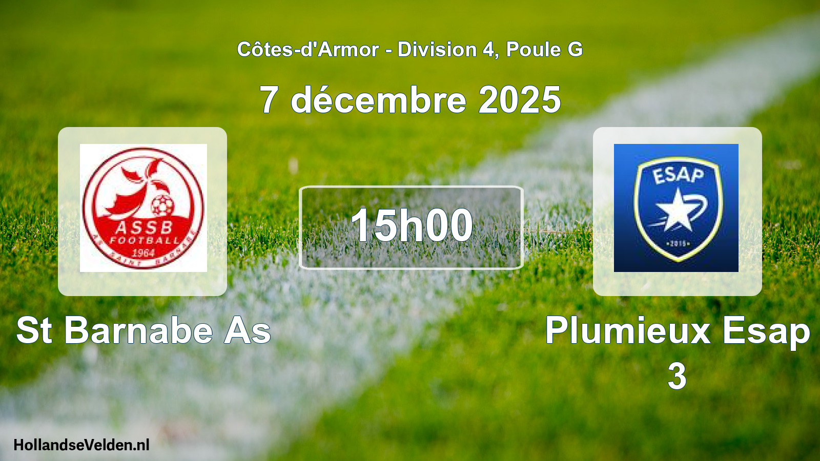 Geplande wedstrijd: St Barnabe As - Plumieux Esap 3 (7 december 2025)
