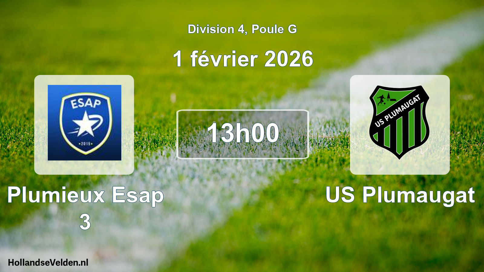 Geplande wedstrijd: Plumieux Esap 3 - US Plumaugat (1 februari 2026)