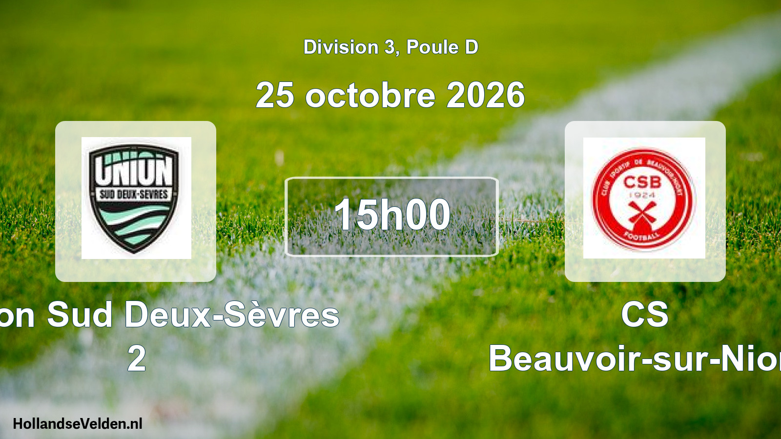 Match programmé: Union Sud Deux-Sèvres 2 - CS Beauvoir-sur-Niort (25 octobre 2026)