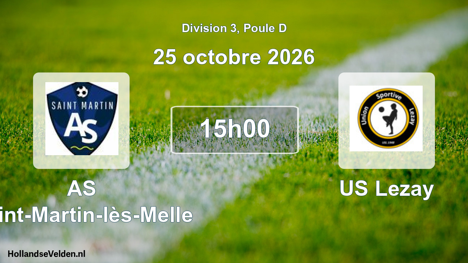 Match programmé: AS Saint-Martin-lès-Melle - US Lezay (25 octobre 2026)