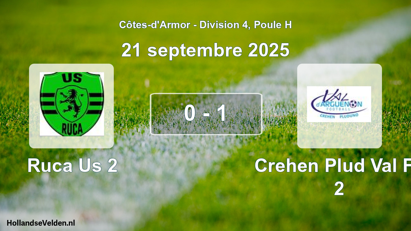 Gespeelde wedstrijd: Ruca Us 2 - Crehen Plud Val Fc 2 0 - 1 (21 septembre 2025)