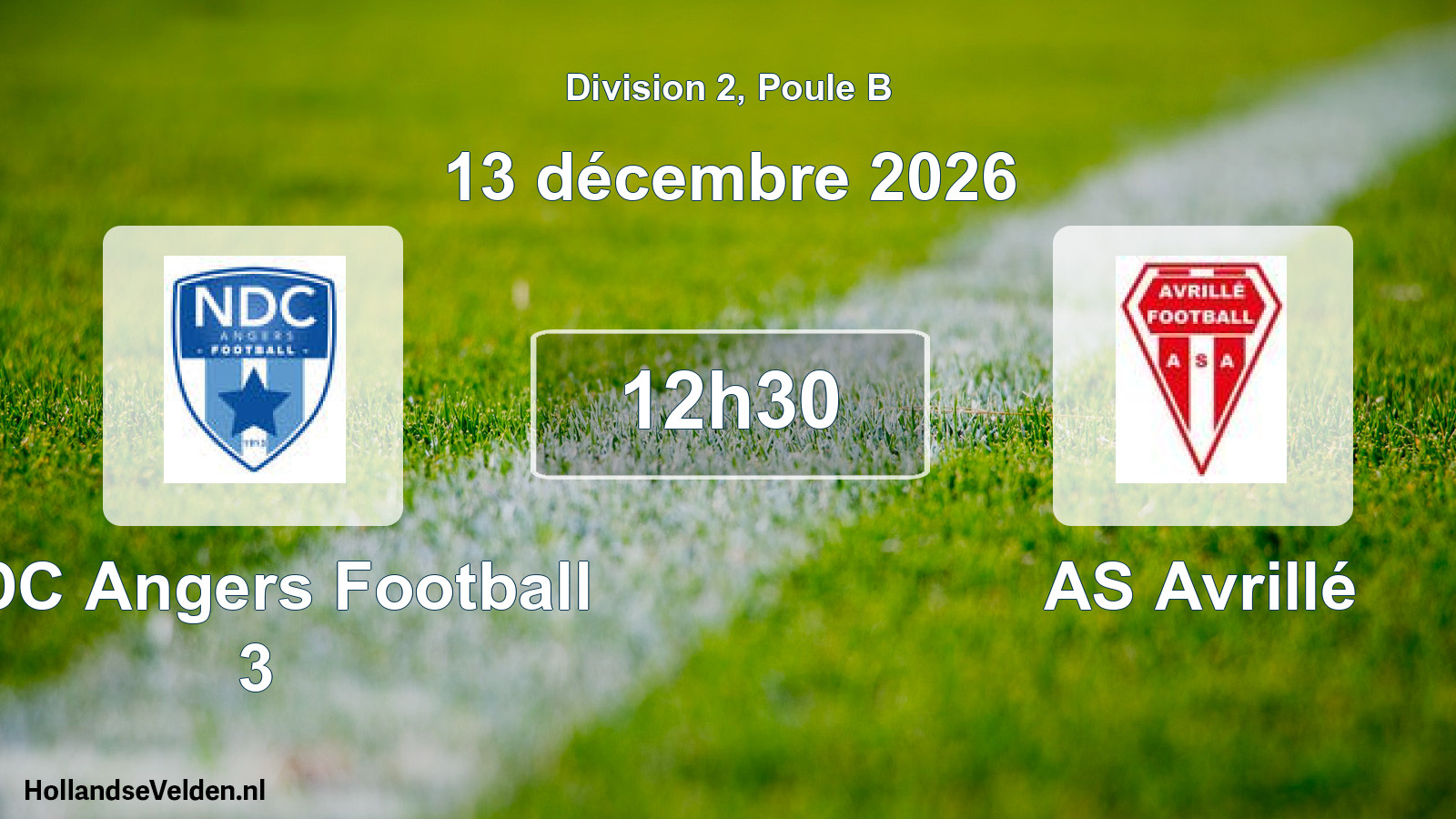 Geplande wedstrijd: NDC Angers Football 3 - AS Avrillé (13 december 2026)