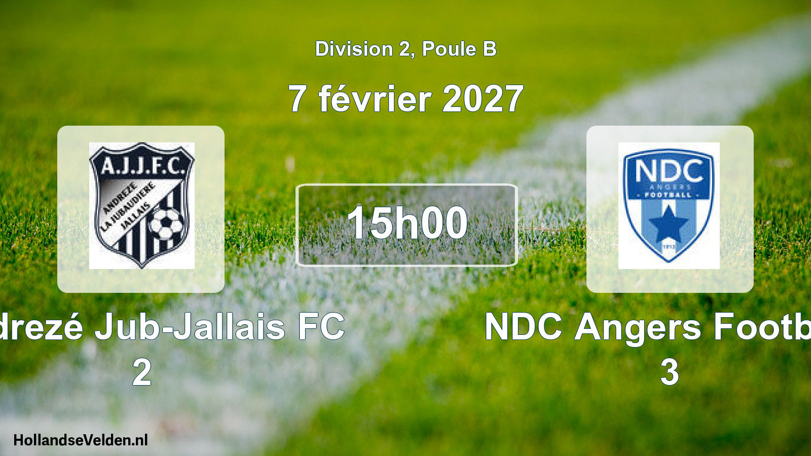 Scheduled Match: Andrezé Jub-Jallais FC 2 - NDC Angers Football 3 (7 February 2027)