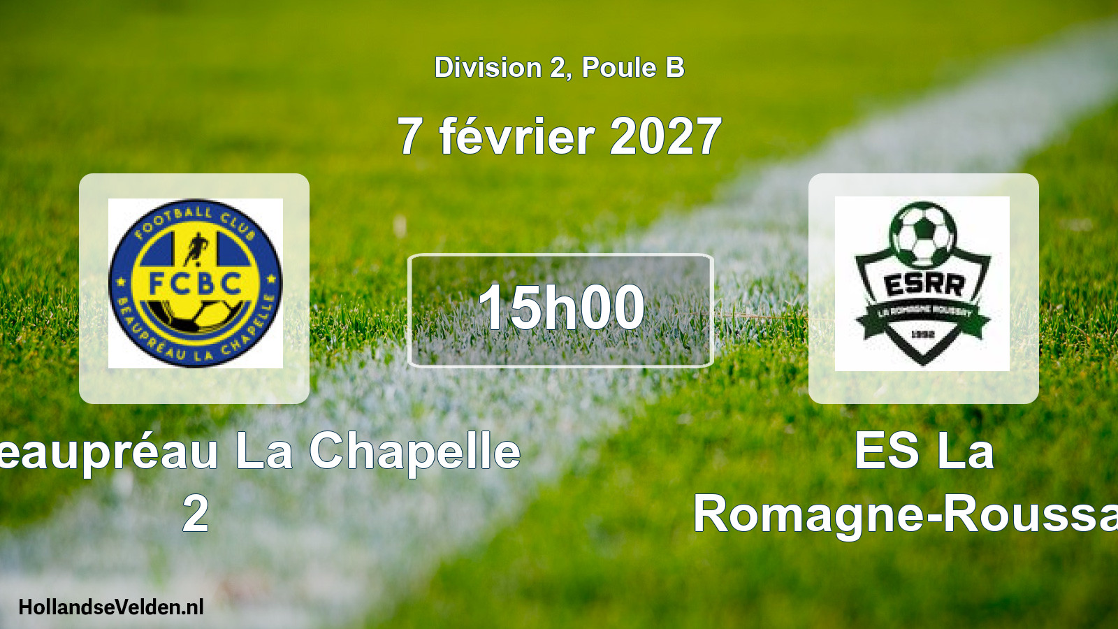 Match programmé: FC Beaupréau La Chapelle 2 - ES La Romagne-Roussay (7 février 2027)