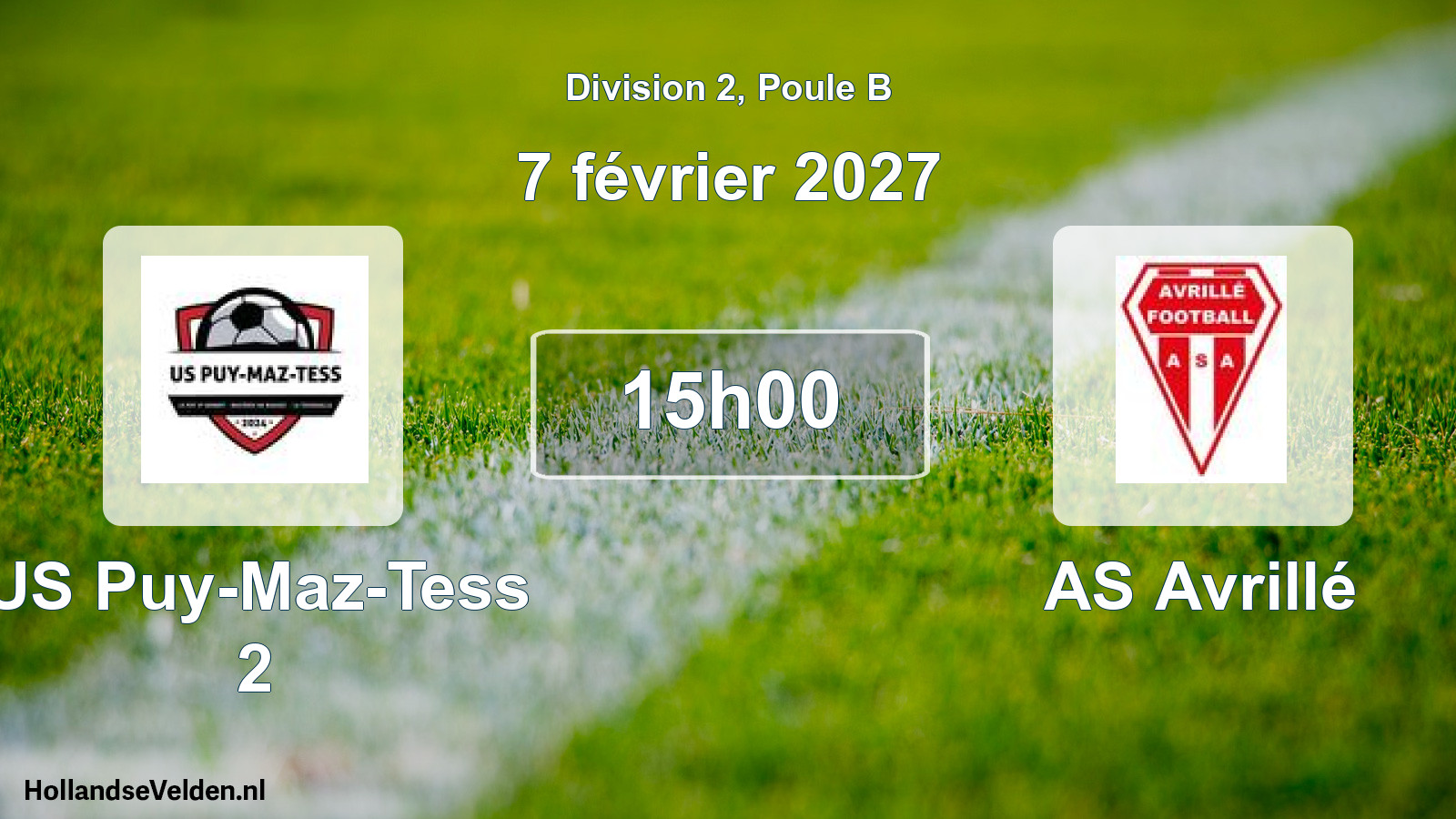Match programmé: US Puy-Maz-Tess 2 - AS Avrillé (7 février 2027)