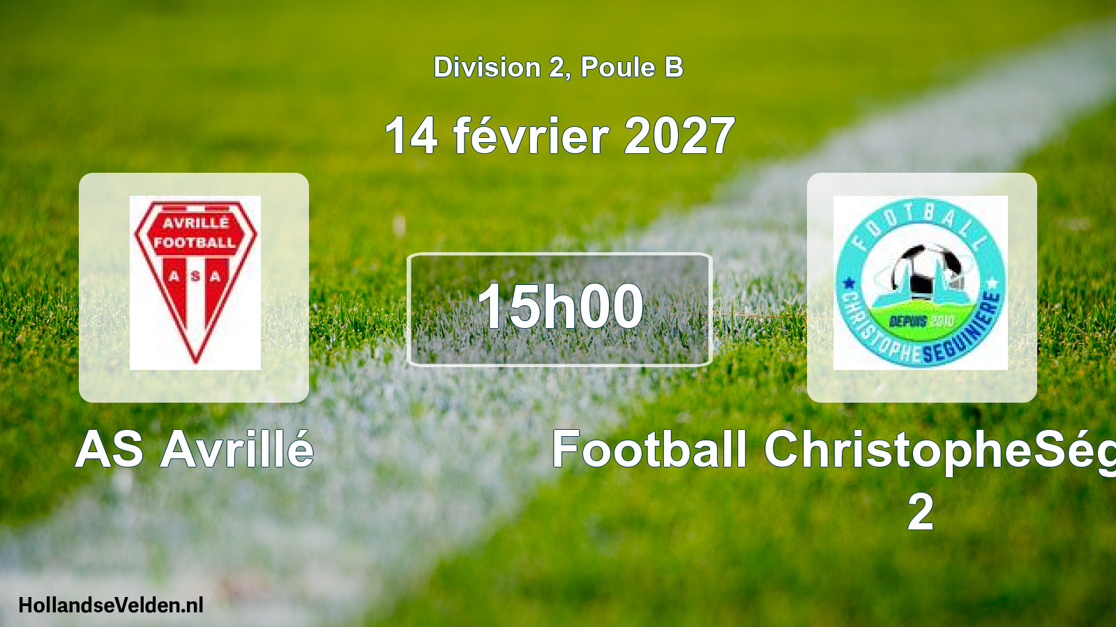 Match programmé: AS Avrillé - Football ChristopheSéguinière 2 (14 février 2027)