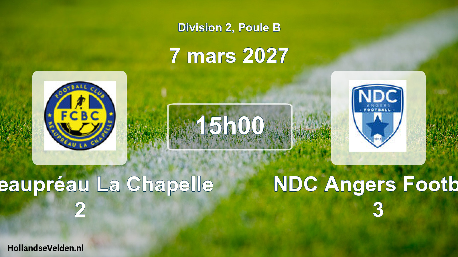 Geplande wedstrijd: FC Beaupréau La Chapelle 2 - NDC Angers Football 3 (7 maart 2027)