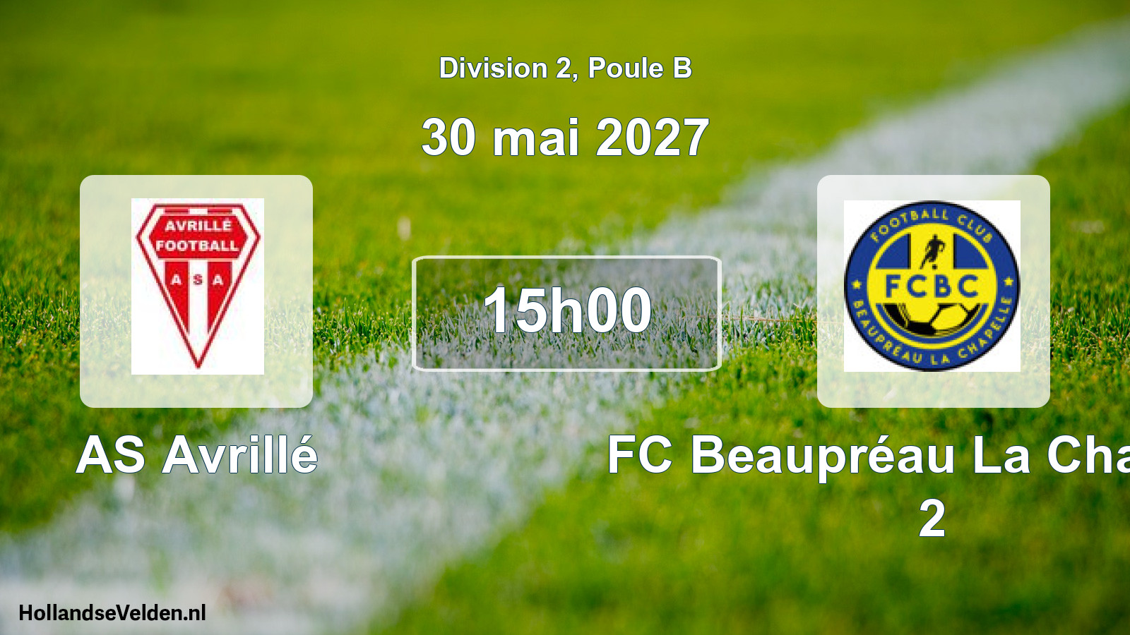 Scheduled Match: AS Avrillé - FC Beaupréau La Chapelle 2 (30 May 2027)
