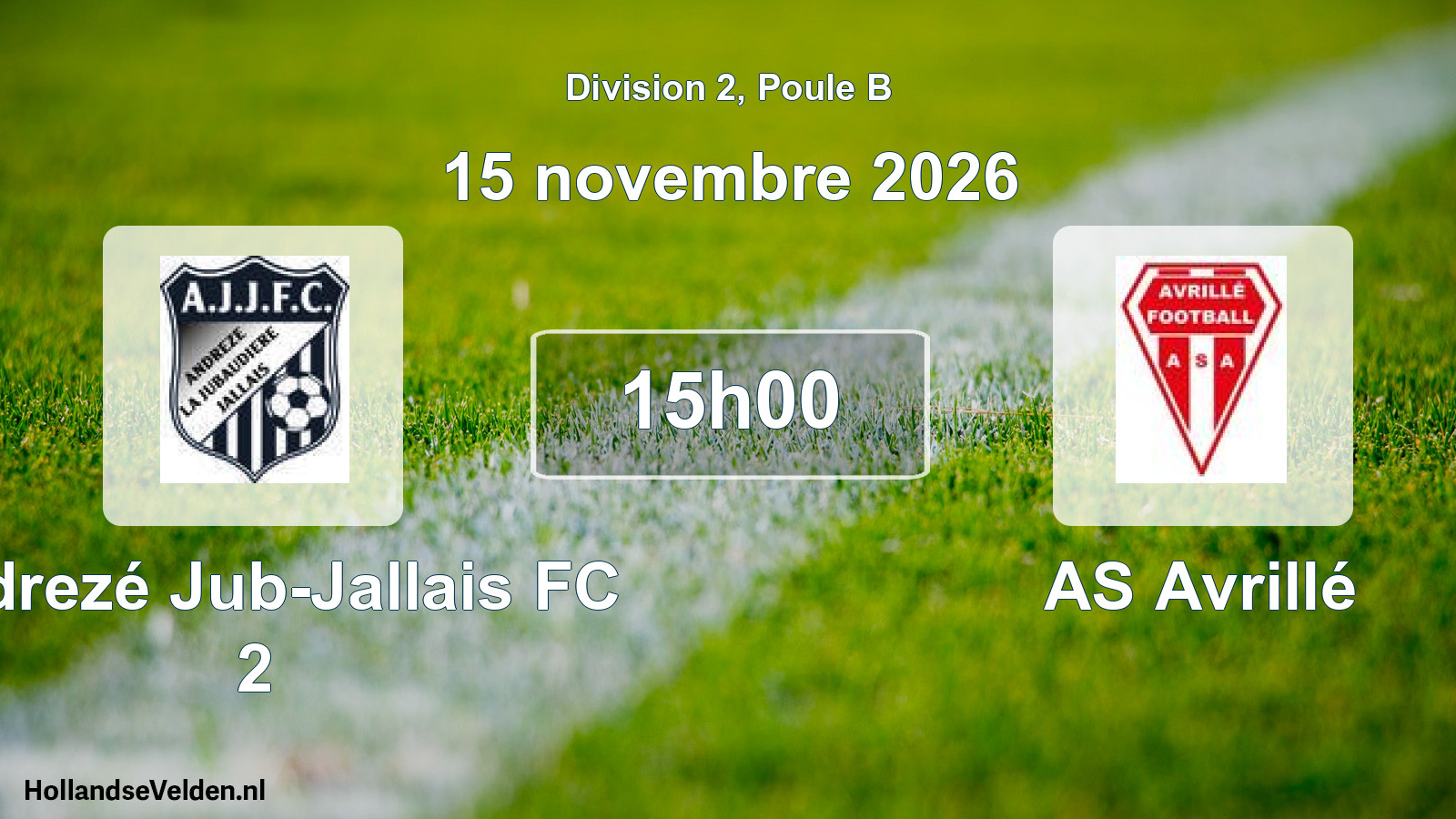 Geplande wedstrijd: Andrezé Jub-Jallais FC 2 - AS Avrillé (15 november 2026)
