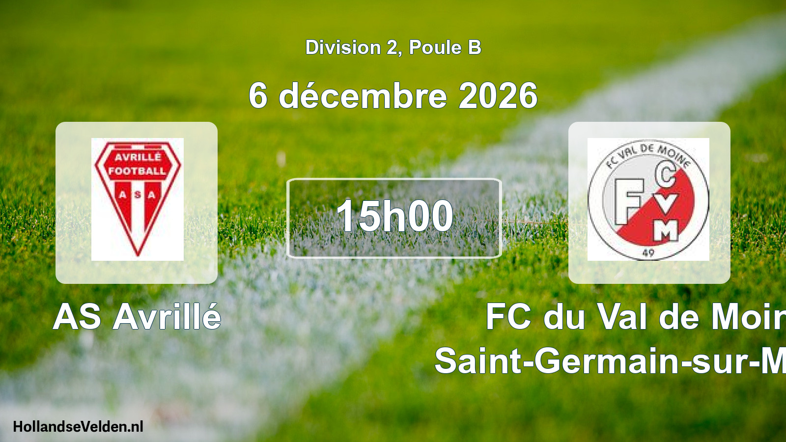 Scheduled Match: AS Avrillé - FC du Val de Moine Saint-Germain-sur-Moine (6 December 2026)