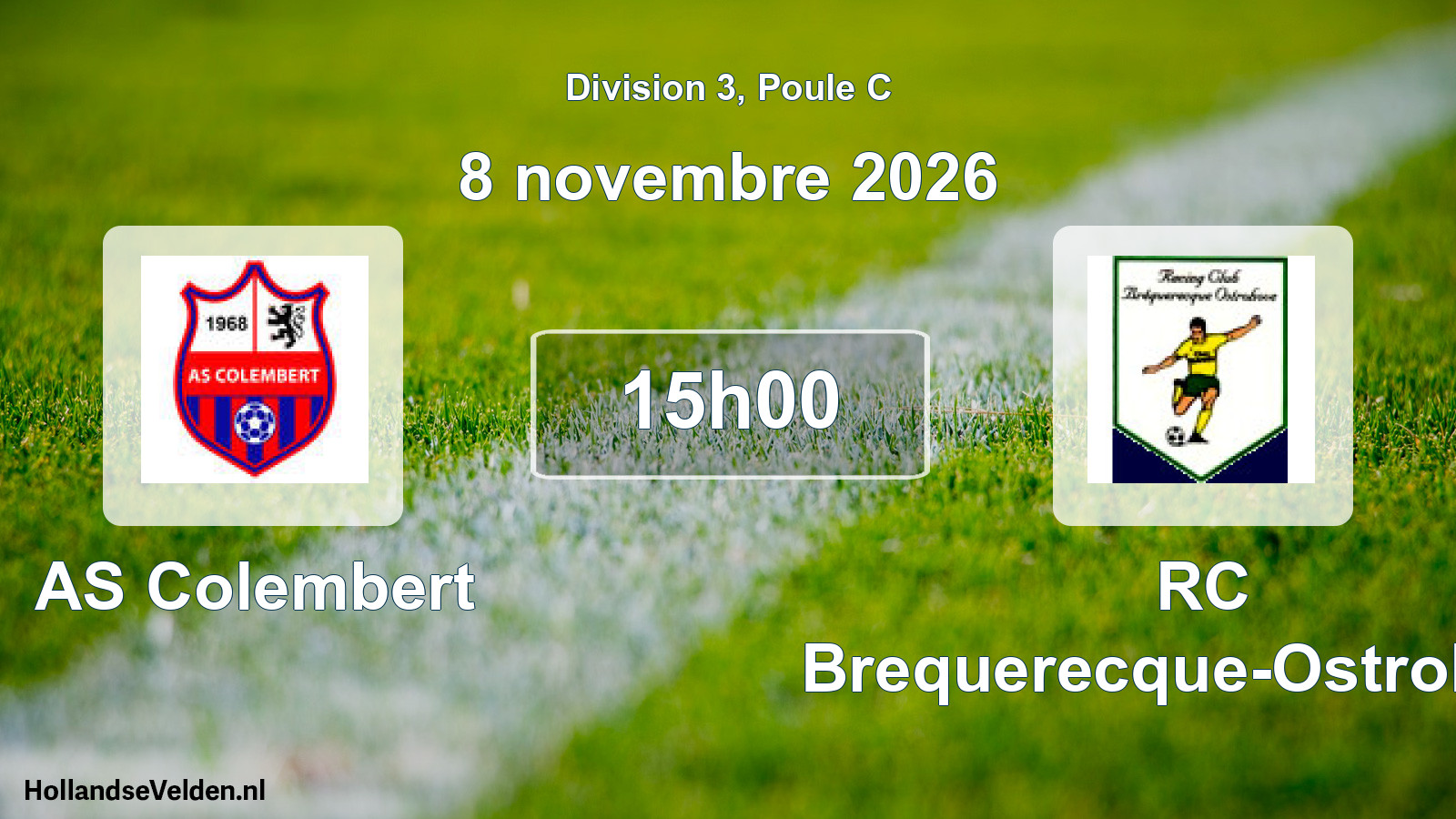 Match programmé: AS Colembert - RC Brequerecque-Ostrohove (8 novembre 2026)
