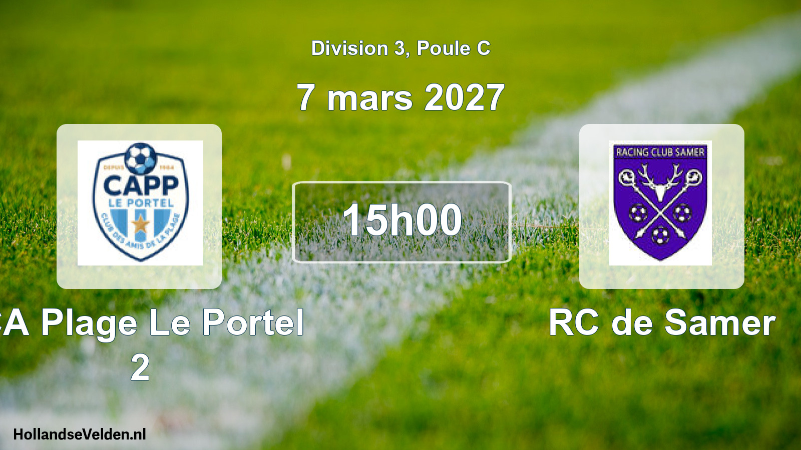 Scheduled Match: CA Plage Le Portel 2 - RC de Samer (7 March 2027)