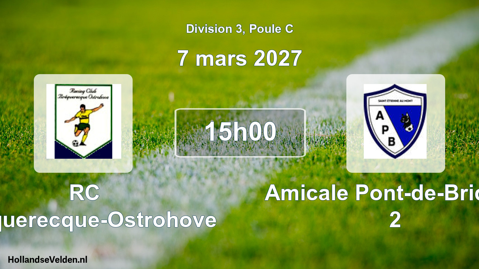 Match programmé: RC Brequerecque-Ostrohove - Amicale Pont-de-Briques 2 (7 mars 2027)