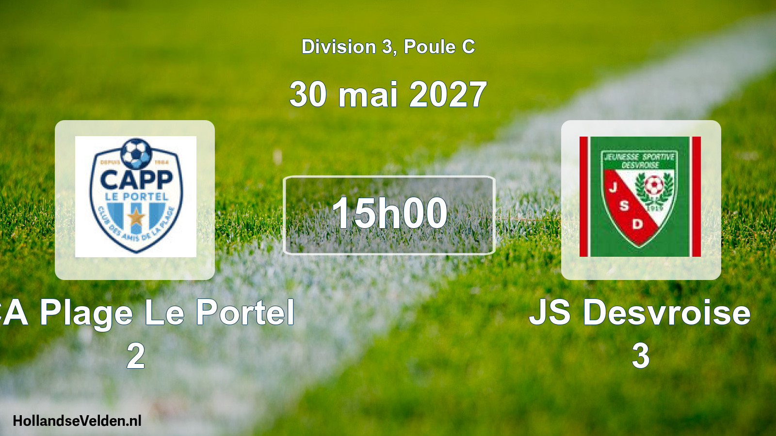 Geplande wedstrijd: CA Plage Le Portel 2 - JS Desvroise 3 (30 mei 2027)