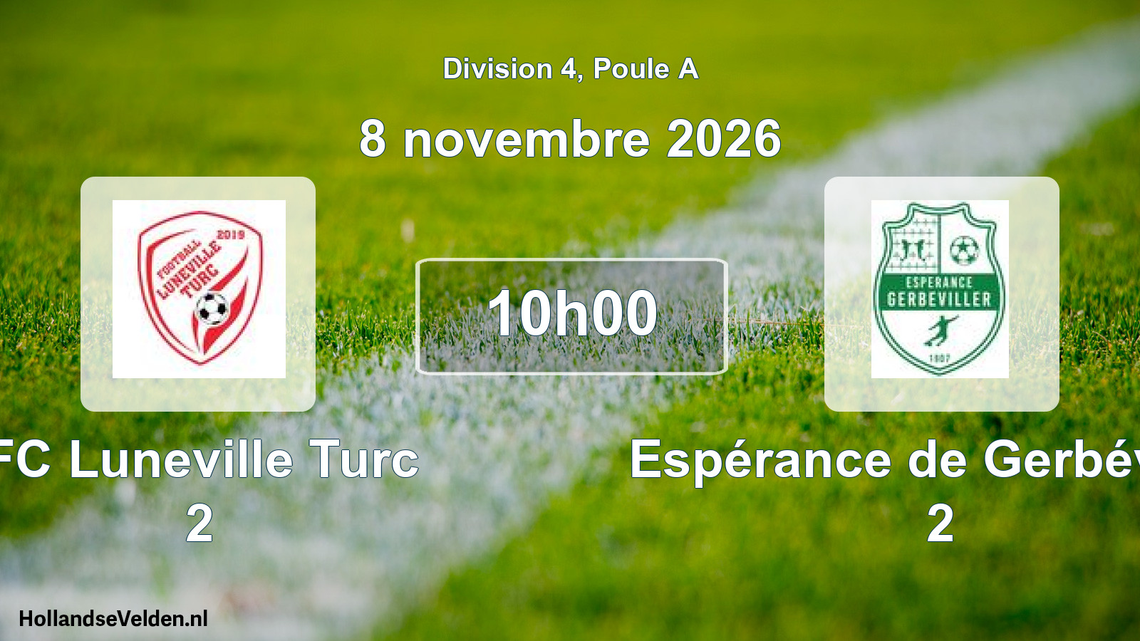 Geplande wedstrijd: FC Luneville Turc 2 - Espérance de Gerbéviller 2 (8 november 2026)