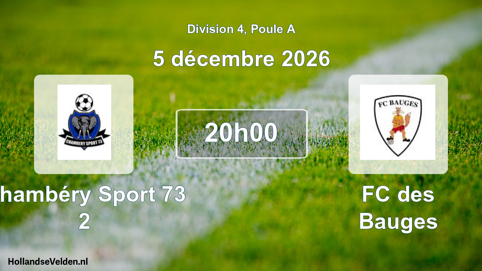 Scheduled Match: Chambéry Sport 73 2 - FC des Bauges (5 December 2026)