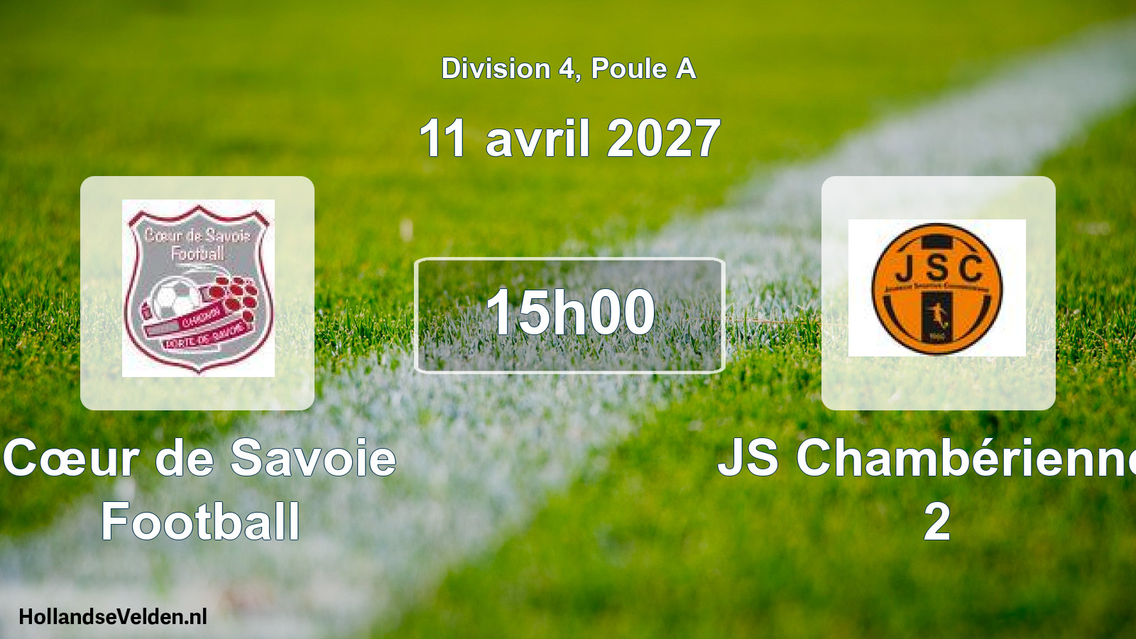 Match programmé: Cœur de Savoie Football - JS Chambérienne 2 (11 avril 2027)