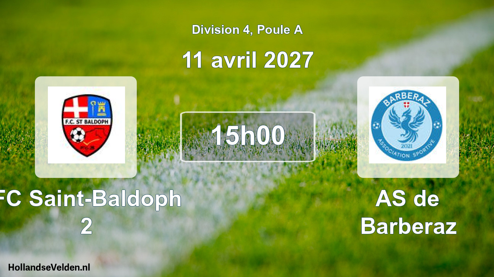 Match programmé: FC Saint-Baldoph 2 - AS de Barberaz (11 avril 2027)