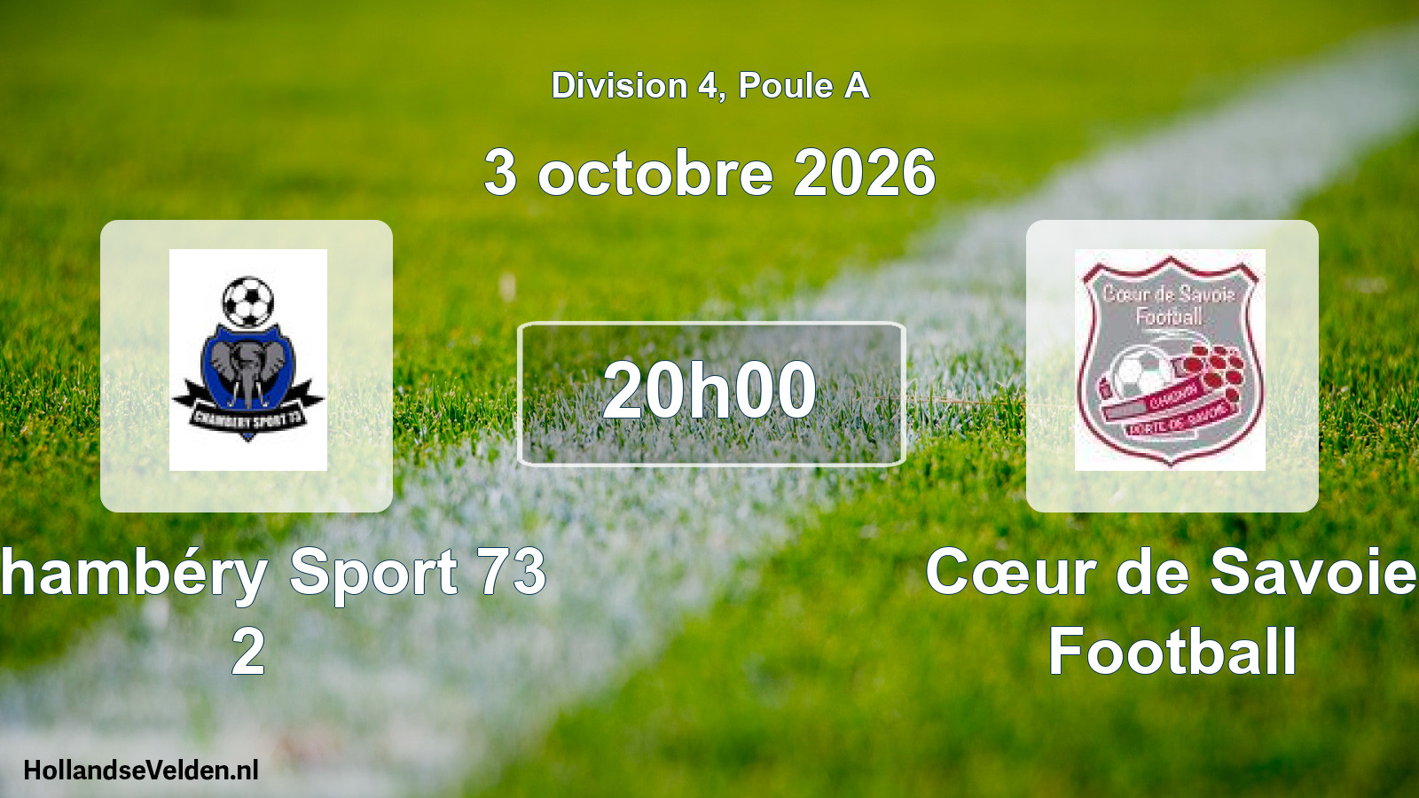 Match programmé: Chambéry Sport 73 2 - Cœur de Savoie Football (3 octobre 2026)