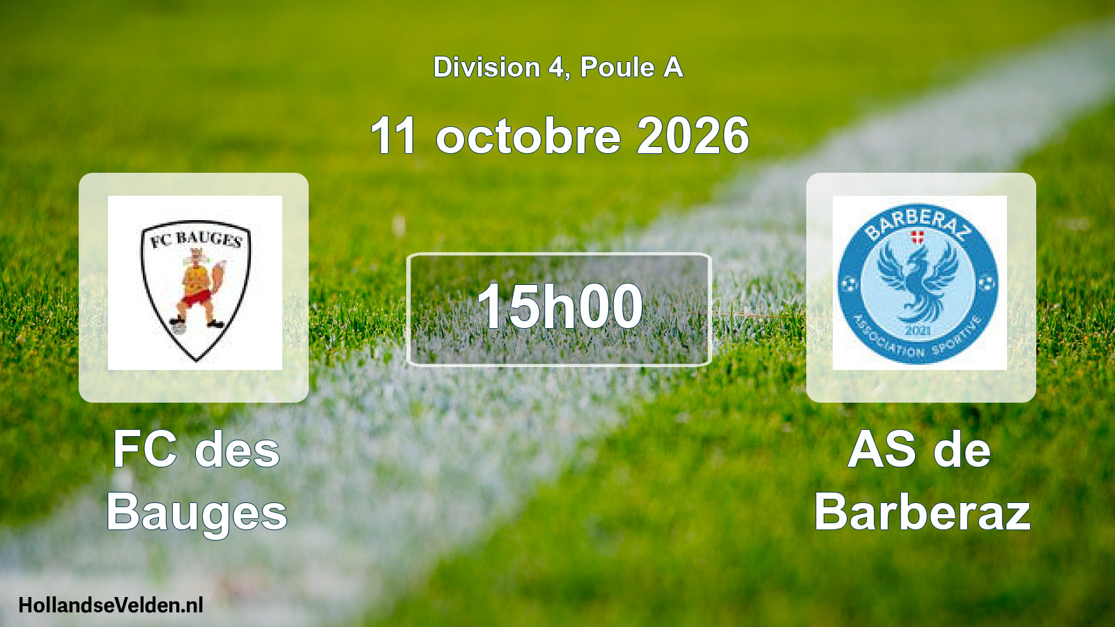 Match programmé: FC des Bauges - AS de Barberaz (11 octobre 2026)