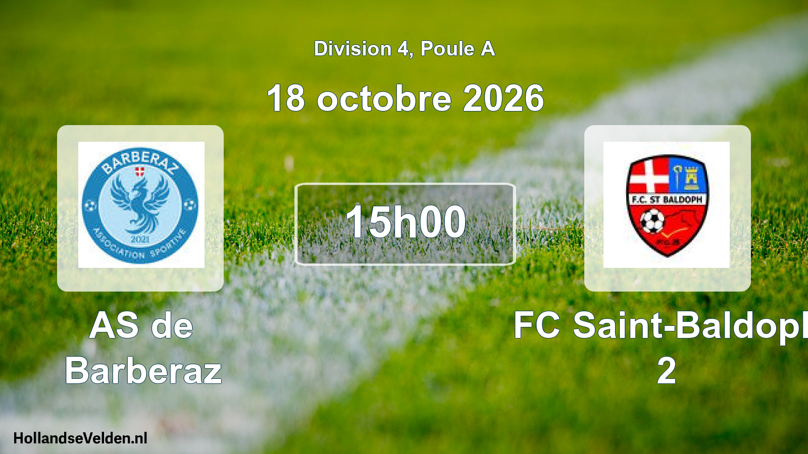 Match programmé: AS de Barberaz - FC Saint-Baldoph 2 (18 octobre 2026)