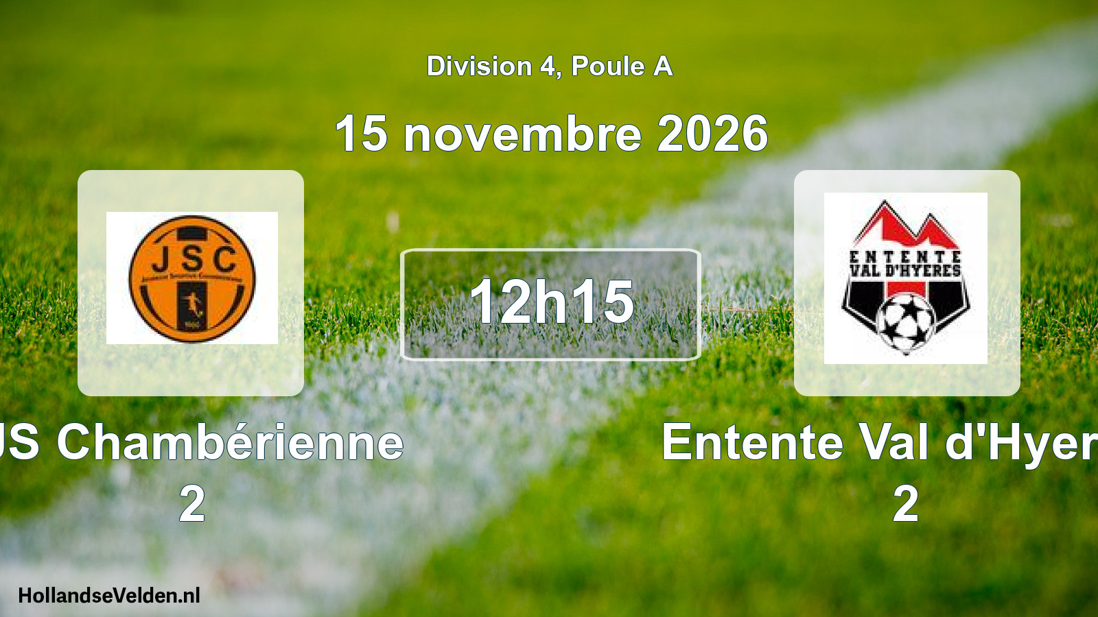Match programmé: JS Chambérienne 2 - Entente Val d'Hyeres 2 (15 novembre 2026)