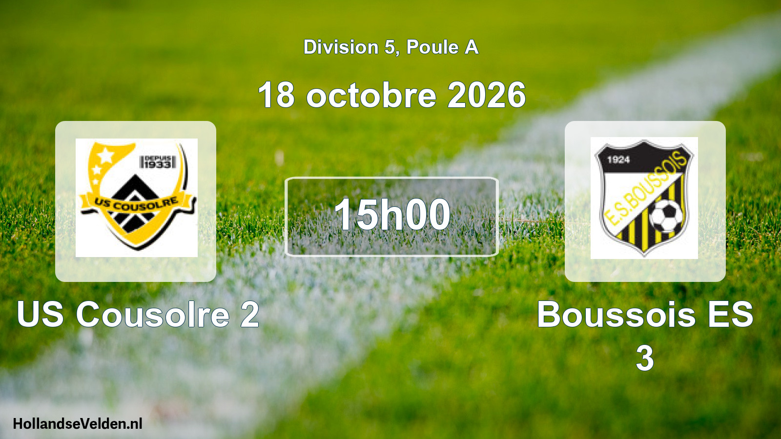 Match programmé: US Cousolre 2 - Boussois ES 3 (18 octobre 2026)