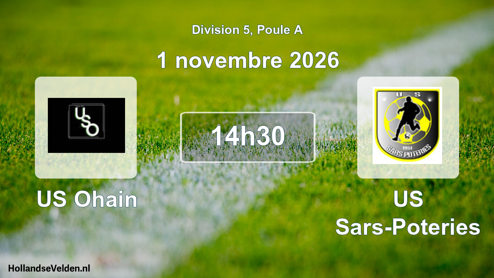 Match programmé: US Ohain - US Sars-Poteries (1 novembre 2026)