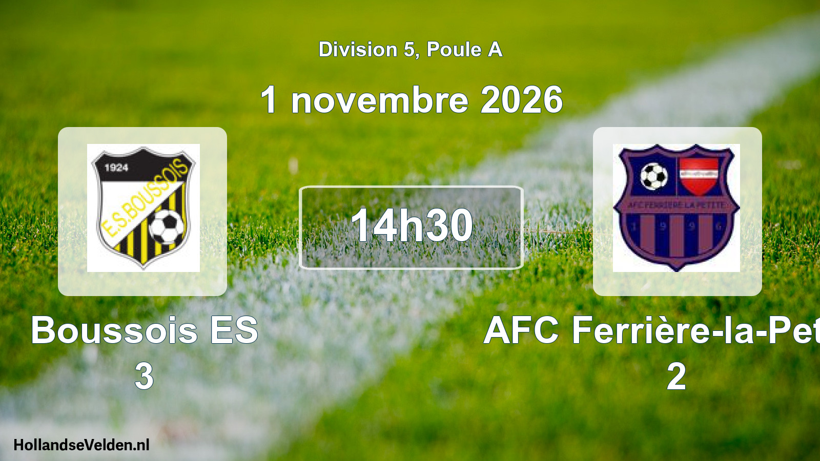 Match programmé: Boussois ES 3 - AFC Ferrière-la-Petite 2 (1 novembre 2026)