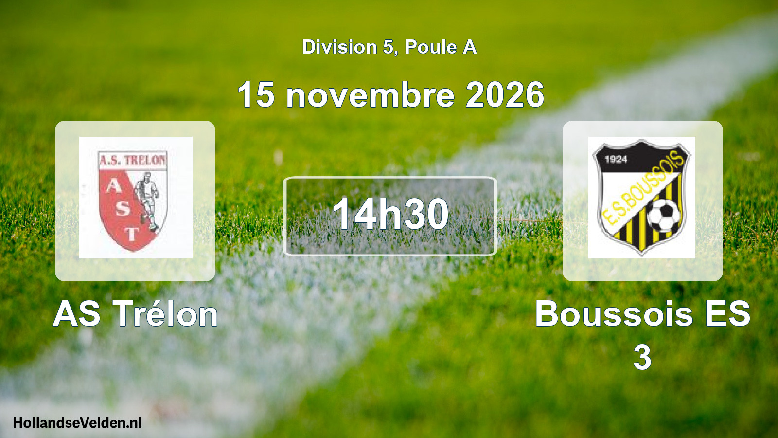 Match programmé: AS Trélon - Boussois ES 3 (15 novembre 2026)