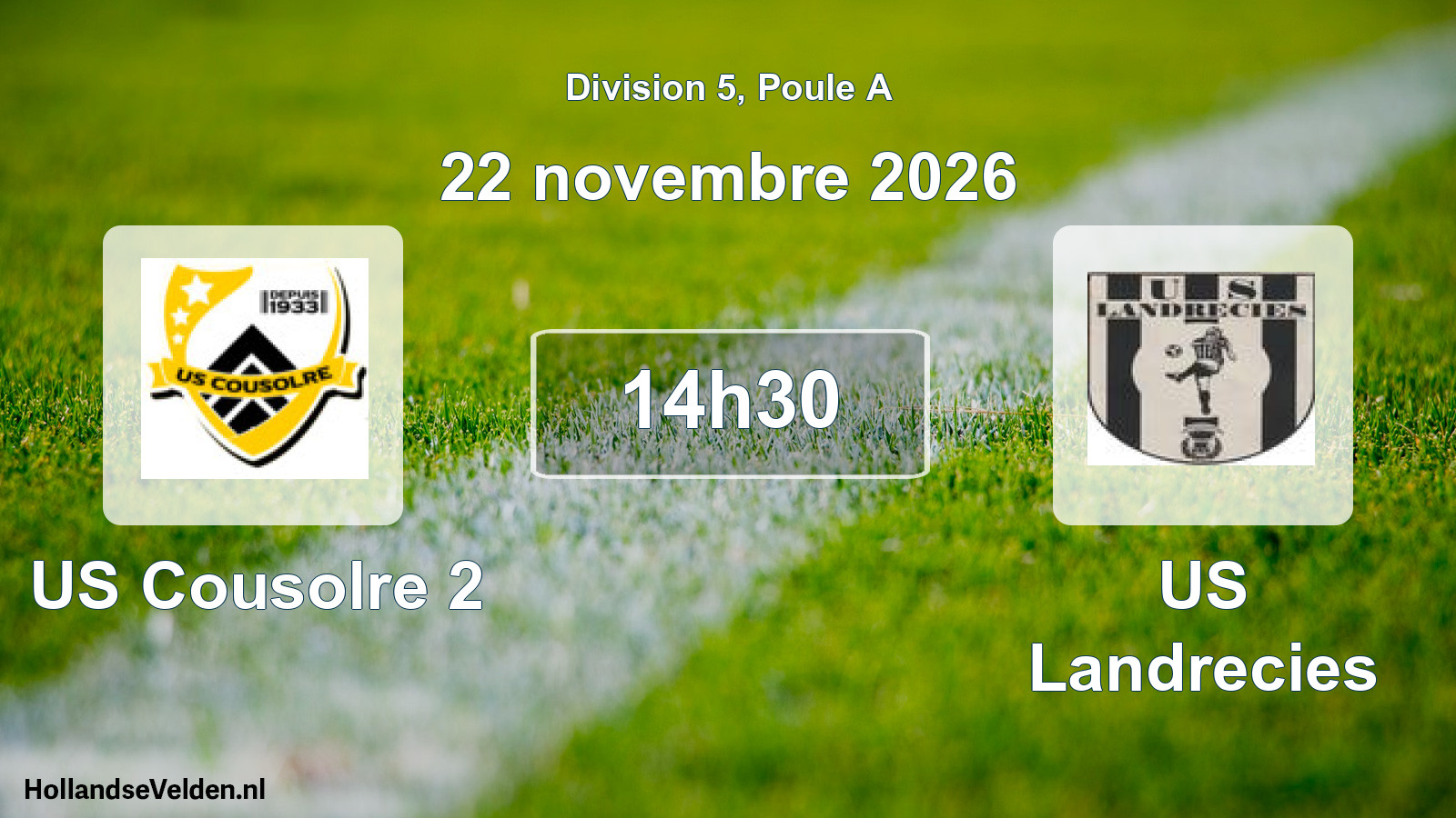 Match programmé: US Cousolre 2 - US Landrecies (22 novembre 2026)