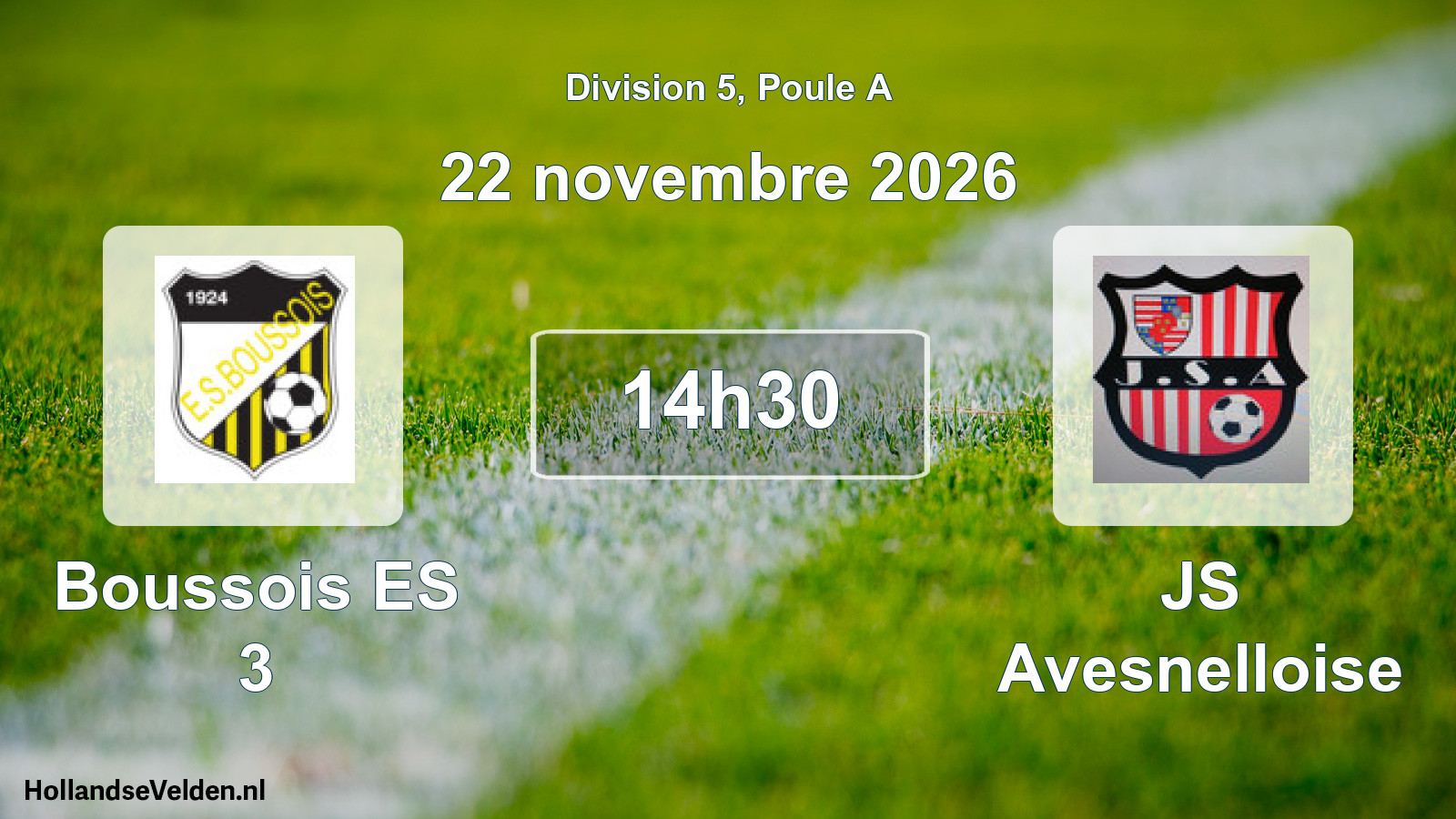 Match programmé: Boussois ES 3 - JS Avesnelloise (22 novembre 2026)
