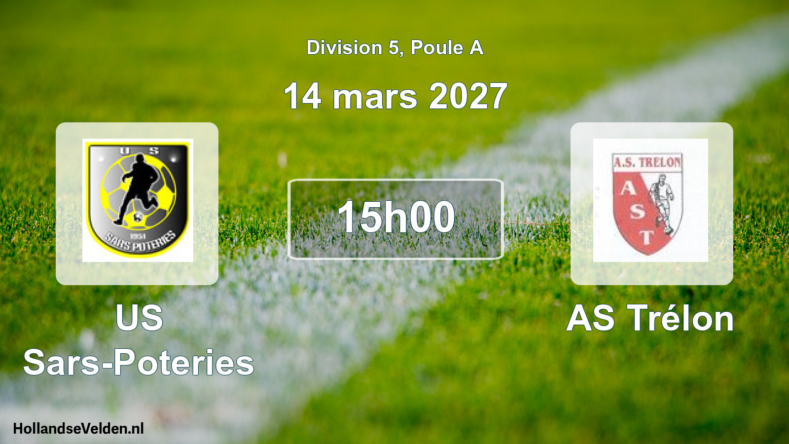 Match programmé: US Sars-Poteries - AS Trélon (14 mars 2027)