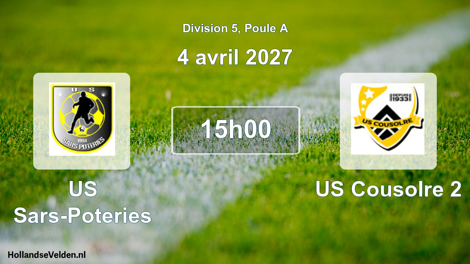 Match programmé: US Sars-Poteries - US Cousolre 2 (4 avril 2027)