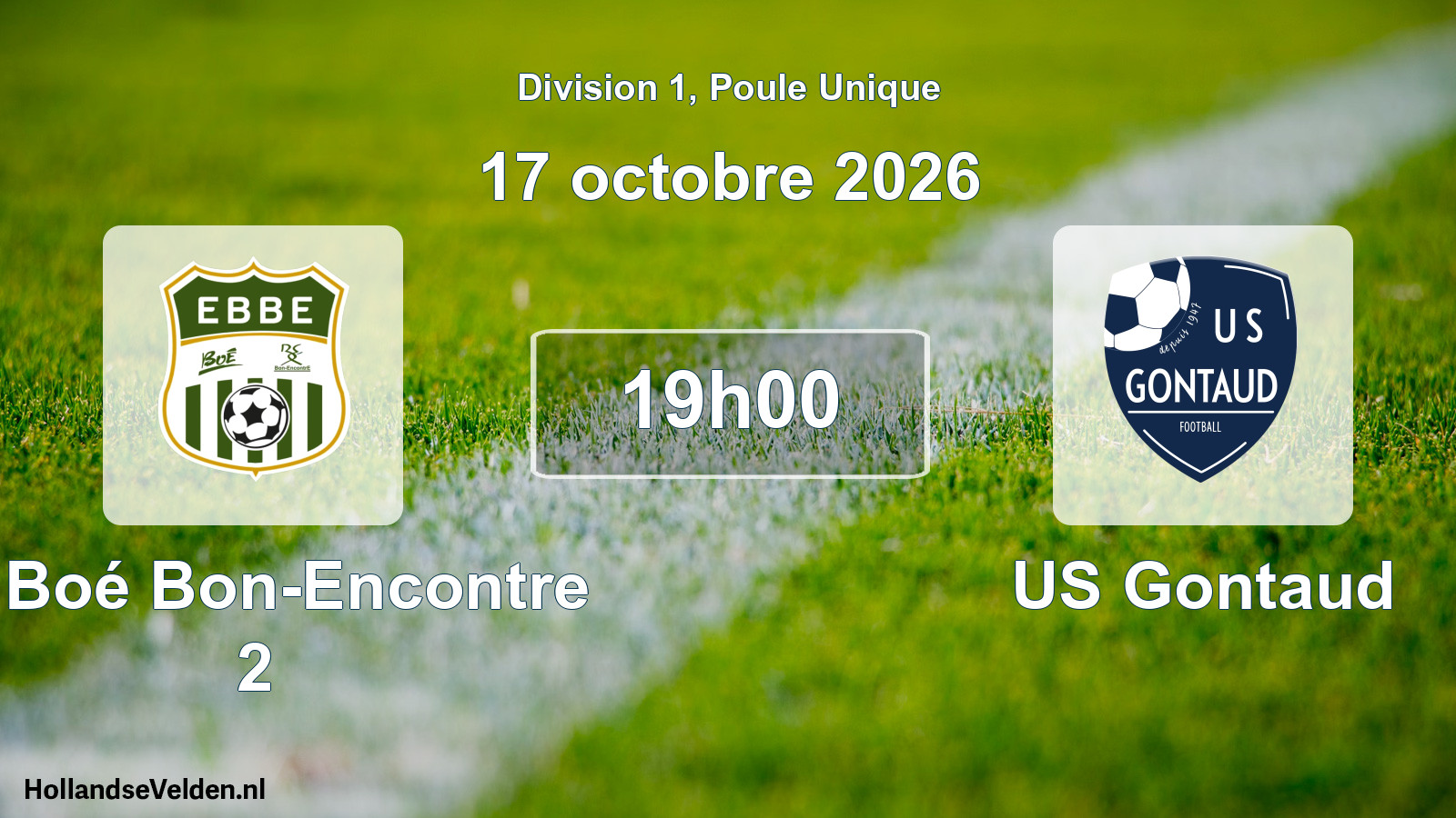 Scheduled Match: E. Boé Bon-Encontre 2 - US Gontaud (17 October 2026)