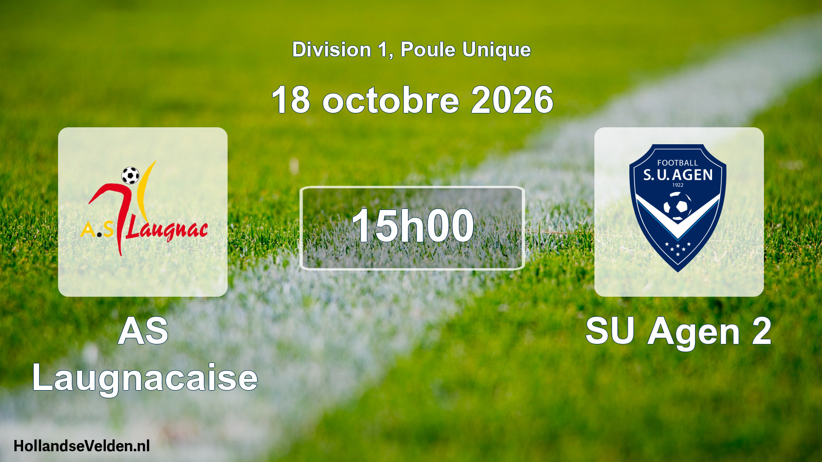 Match programmé: AS Laugnacaise - SU Agen 2 (18 octobre 2026)