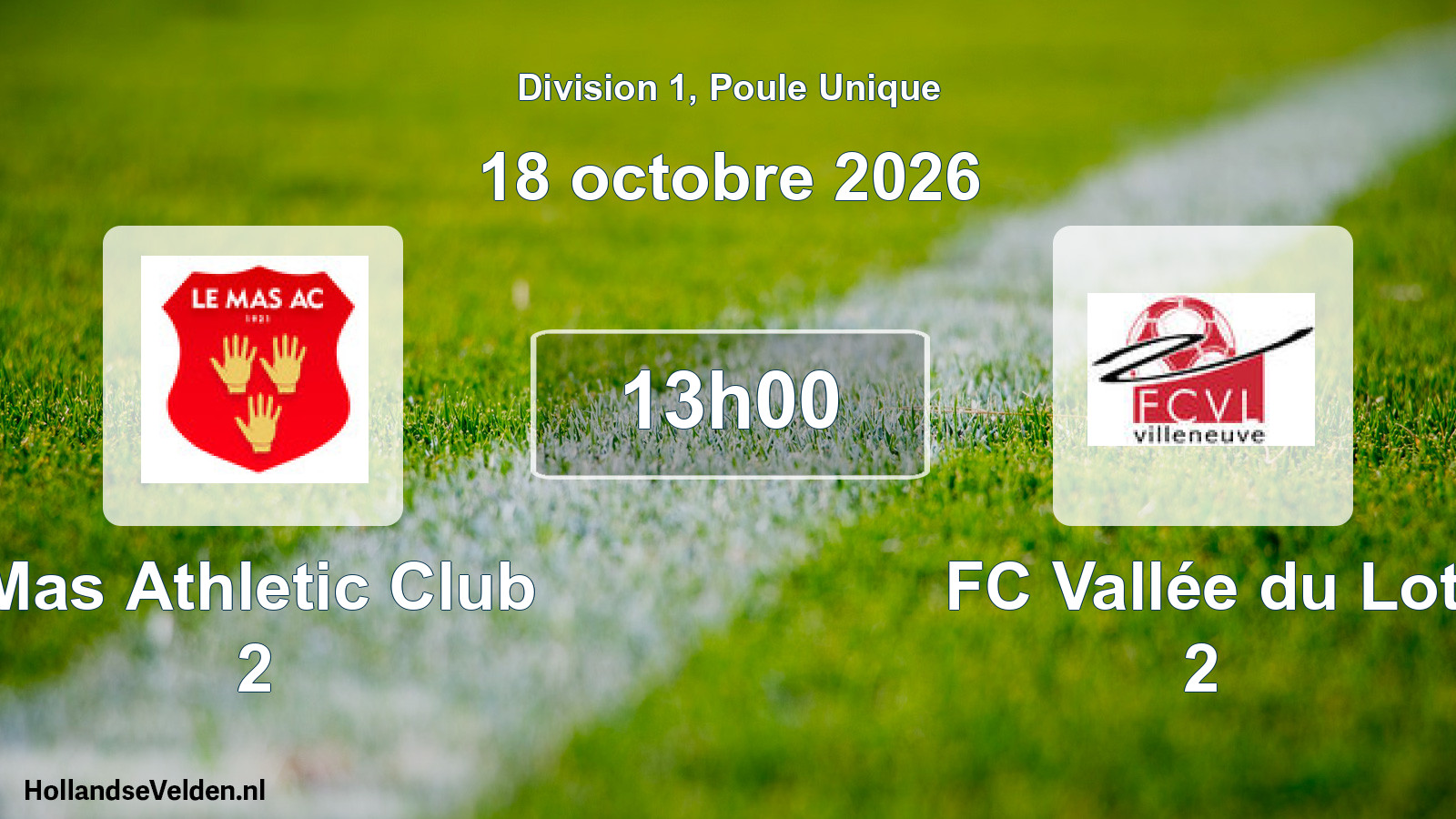 Scheduled Match: Mas Athletic Club 2 - FC Vallée du Lot 2 (18 October 2026)