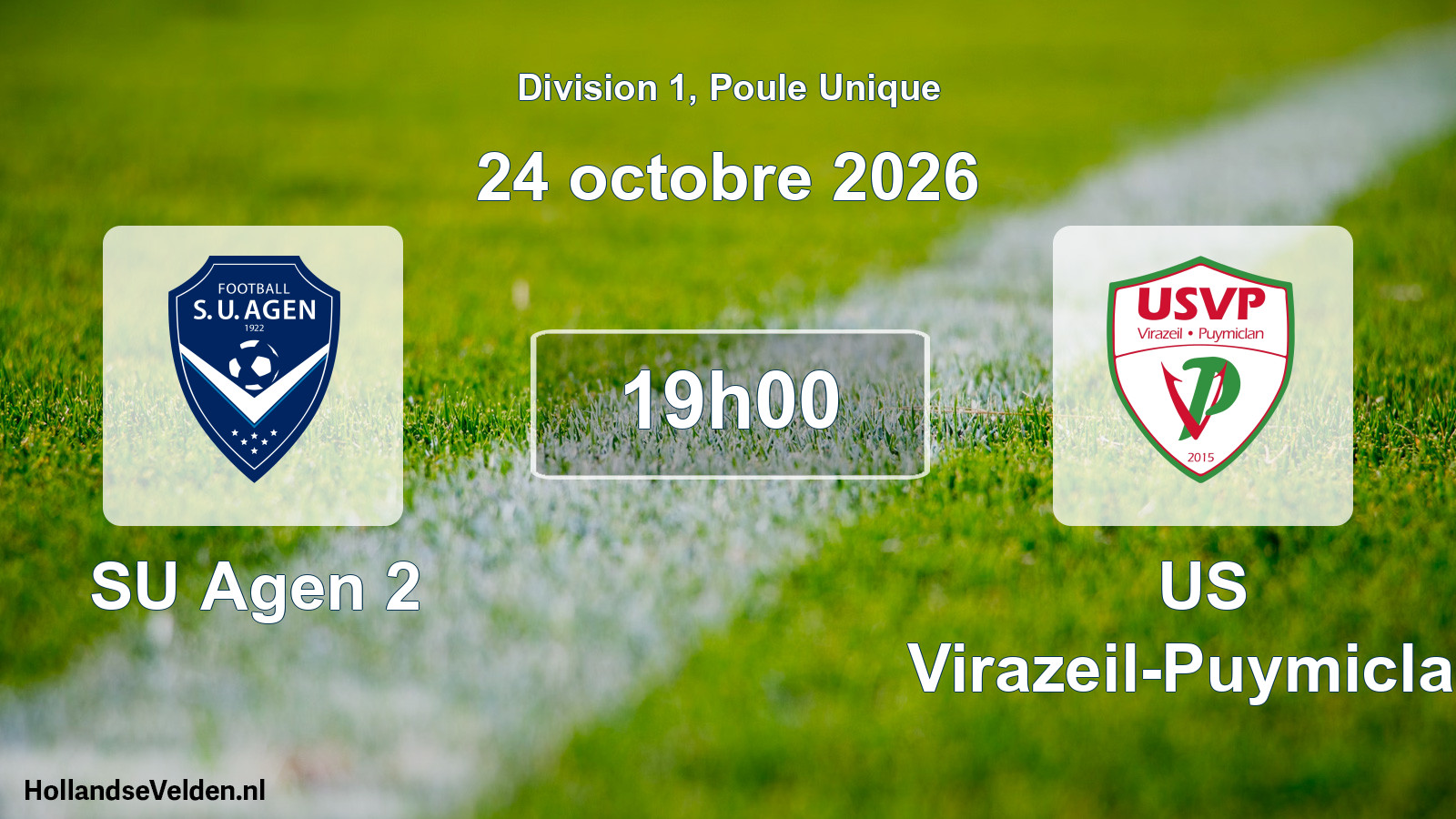 Match programmé: SU Agen 2 - US Virazeil-Puymiclan (24 octobre 2026)