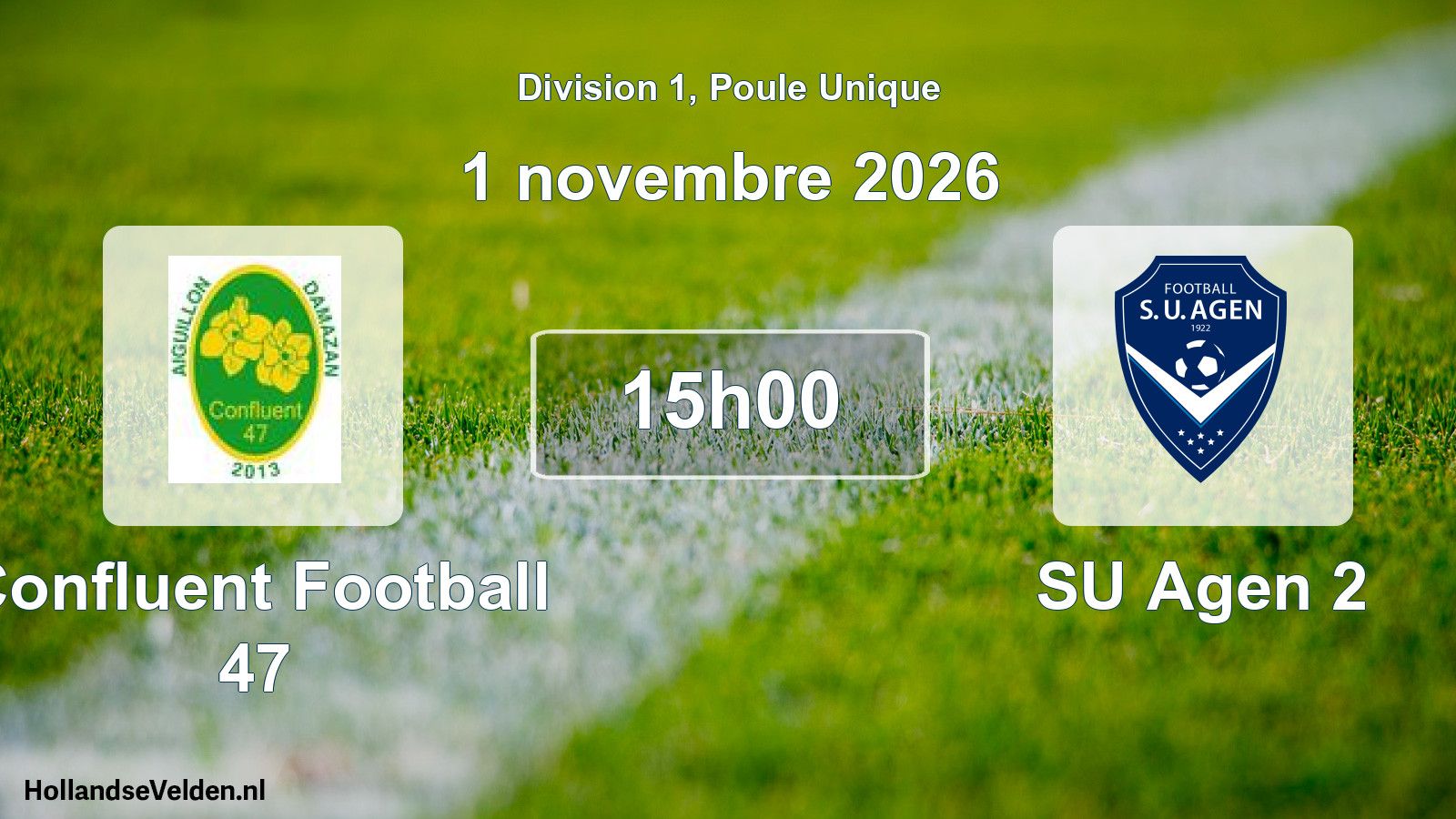 Scheduled Match: Confluent Football 47 - SU Agen 2 (1 November 2026)
