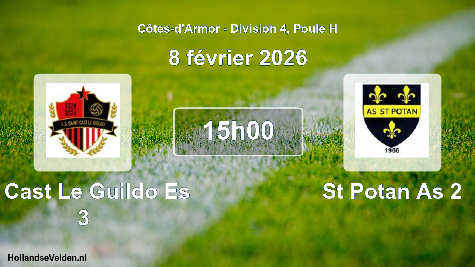 Geplande wedstrijd: St Cast Le Guildo Es 3 - St Potan As 2 (8 februari 2026)