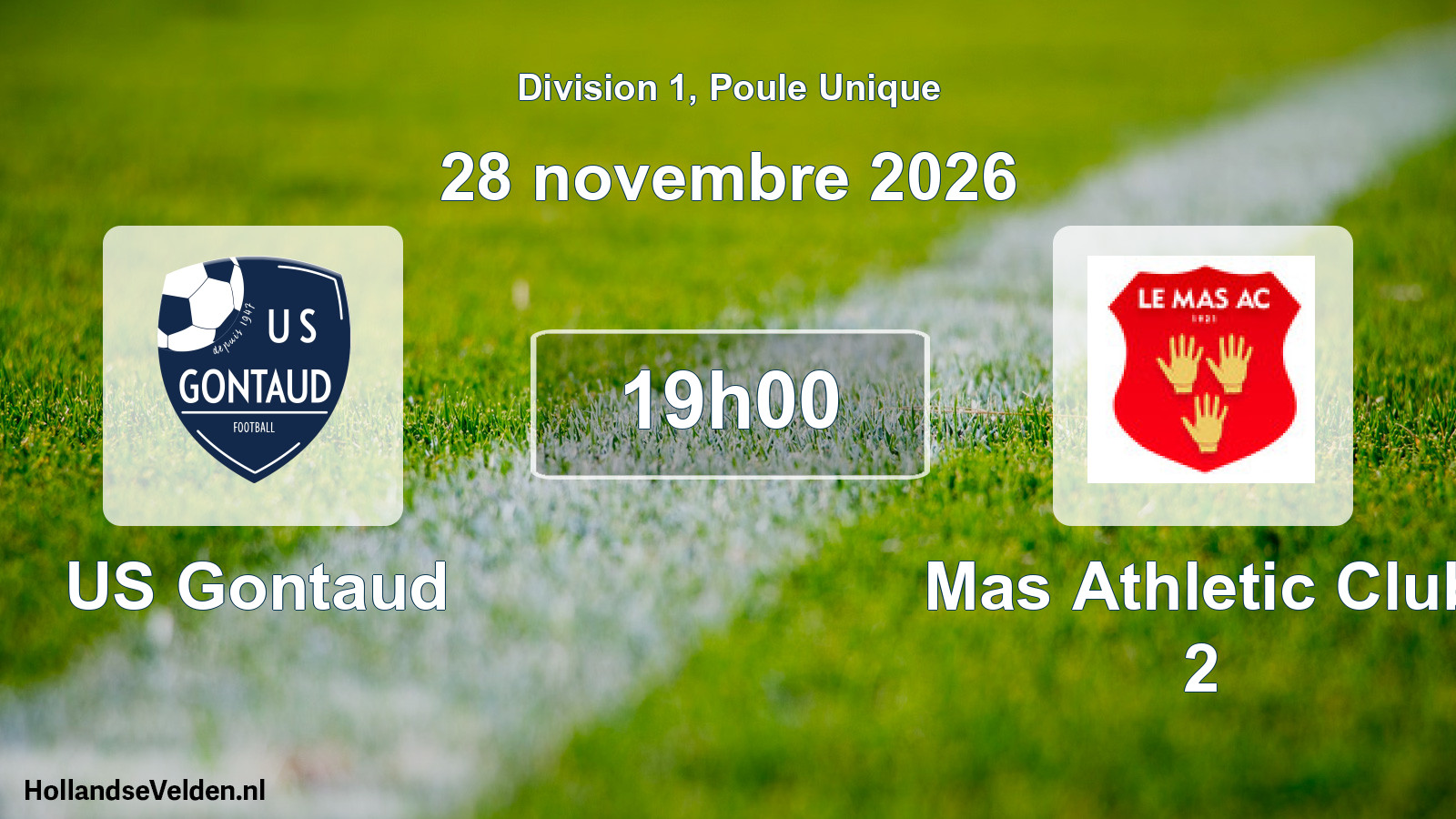Scheduled Match: US Gontaud - Mas Athletic Club 2 (28 November 2026)