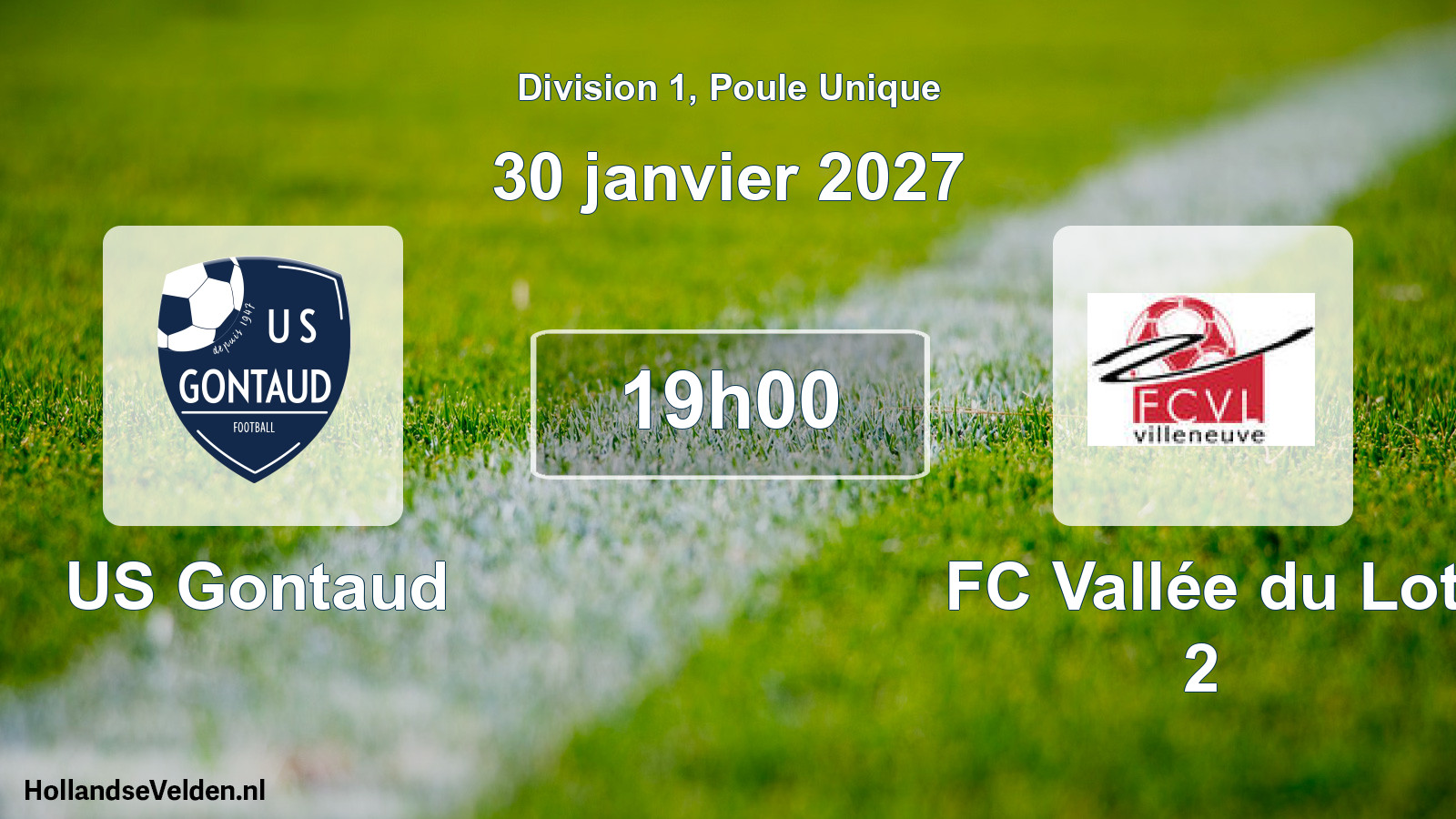 Match programmé: US Gontaud - FC Vallée du Lot 2 (30 janvier 2027)