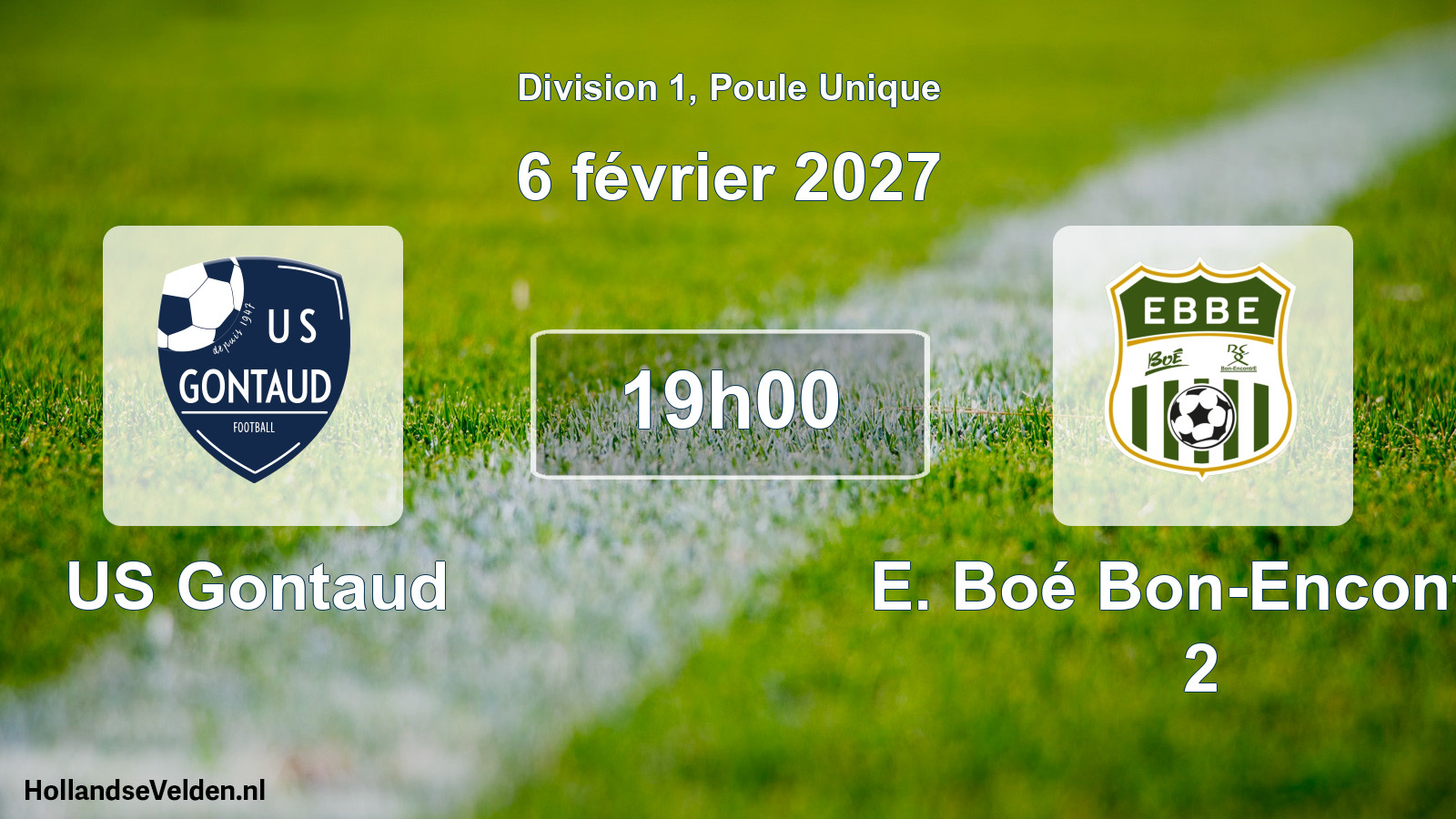 Match programmé: US Gontaud - E. Boé Bon-Encontre 2 (6 février 2027)