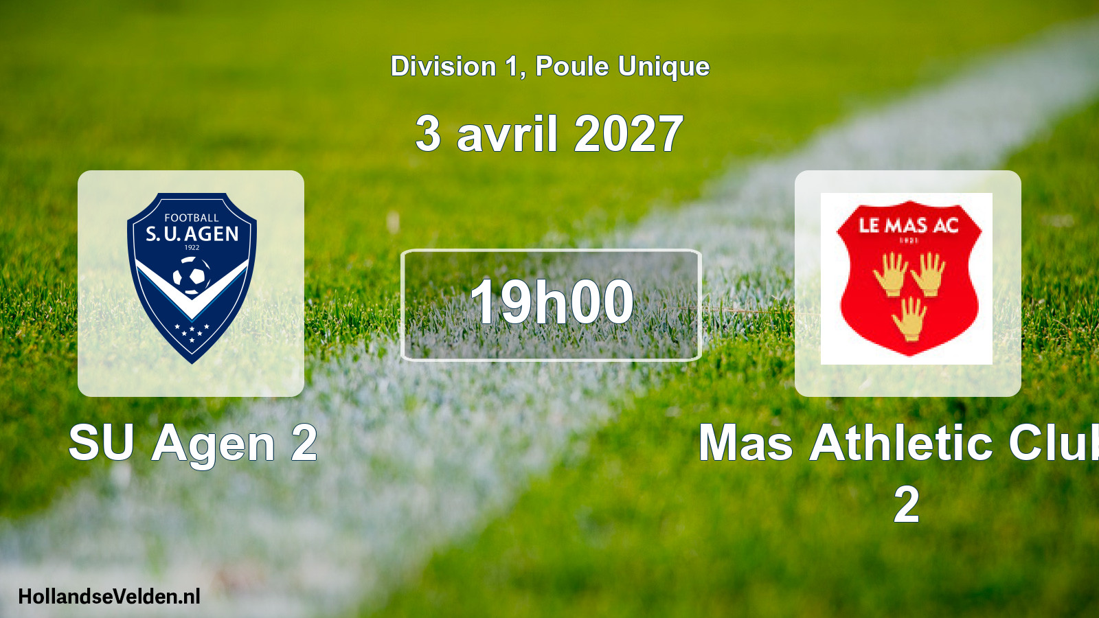 Scheduled Match: SU Agen 2 - Mas Athletic Club 2 (3 April 2027)