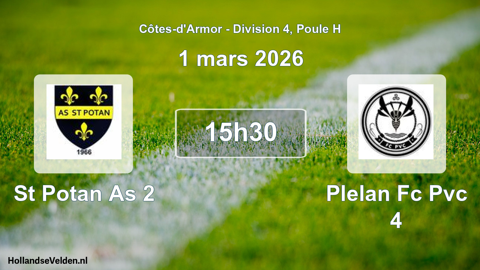 Scheduled Match: St Potan As 2 - Plelan Fc Pvc 4 (1 March 2026)