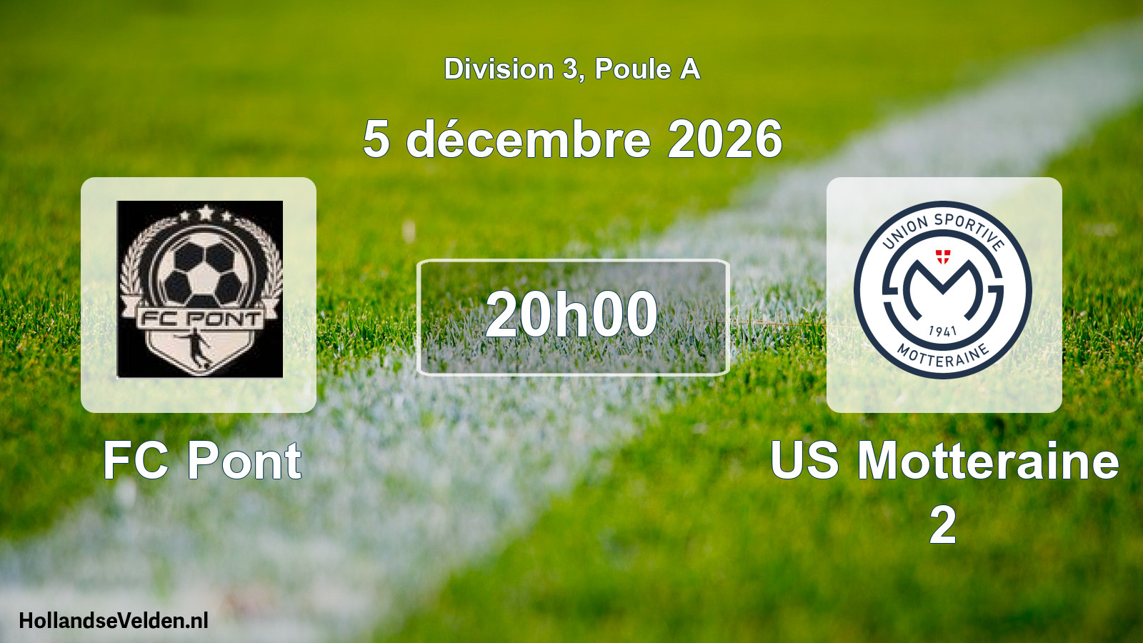 Scheduled Match: FC Pont - US Motteraine 2 (5 December 2026)